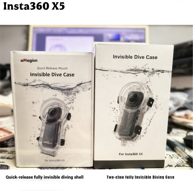 Insta360 X5 Unsichtbares Tauchgehäuse, Transparentes Unterwasser-Tauchgehäuse bis 60 m wasserdicht - Bild 1