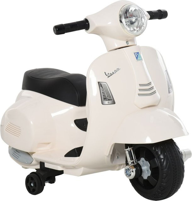 HOMCOM Vespa Elektromotorrad Kindermotorrad Elektrofahrzeug Weiß mit Licht und Sound - Bild 1