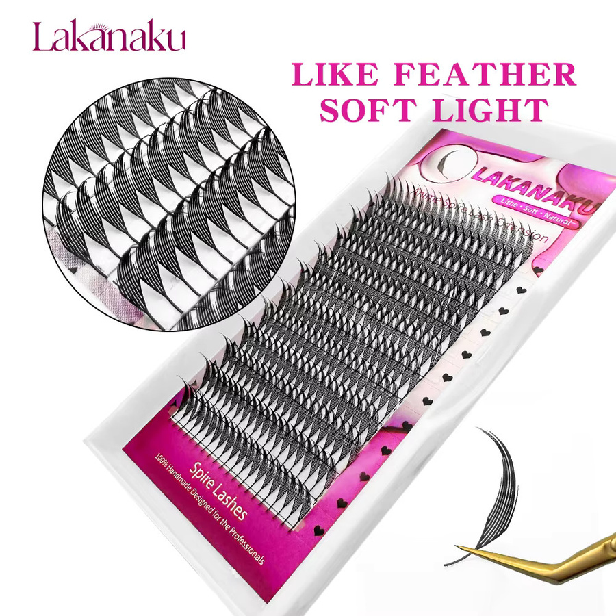 LAKANAKU Spire Lashes Feather Individuelle Wimpernverlängerung, Black, Unisex - Bild 5