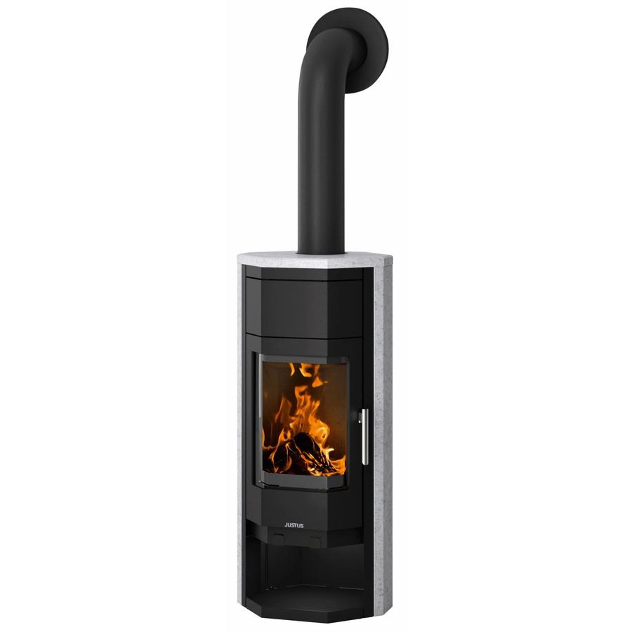 Justus Kaminofen Usedom W+ 2.0 Speckstein in Schwarz/Grau mit 5,5 kW - Bild 2