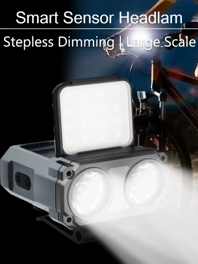 Heinast Mini-Stirnlampe mit Bewegungssensor, wiederaufladbare LED-Clip-on-Kappenleuchte in Schwarz - Bild 6
