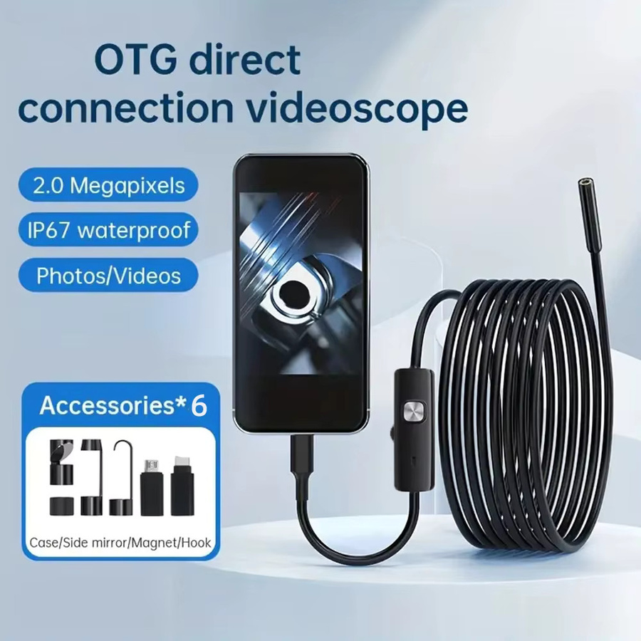 Meseelong HD1920P Endoskop Inspektion Kamera Typ-C Mini Kamera IP67 Schwarz für Android und iOS - Bild 2