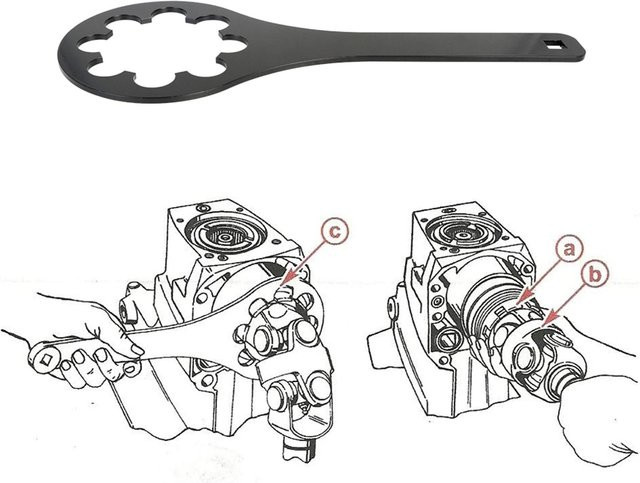 Carscare Professioneller Schraubenschlüssel für Mercruiser Alpha One & Bravo Ersatz für 91-17256, 91-36235, 18-9803 Werkzeug für die Wartung der Antriebswelle, 1/2 Zoll, Schwarz - Bild 1