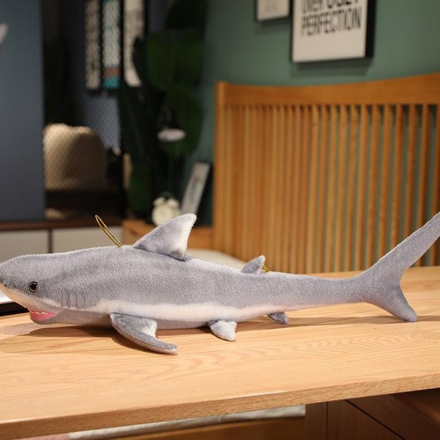Yiran toy Tiefseehai Plüsch Kissen, Grau, 100cm - Bild 1