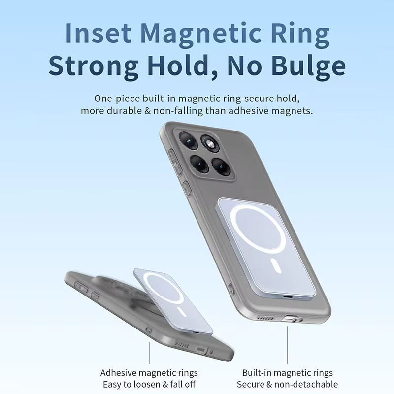 Transparente matte magnetische Schutzhülle für Motorola Signature Edge70 Fusion, Ultra und Pro, weiche und sturzsichere kabellose Ladehülle in Schwarz - Bild 2