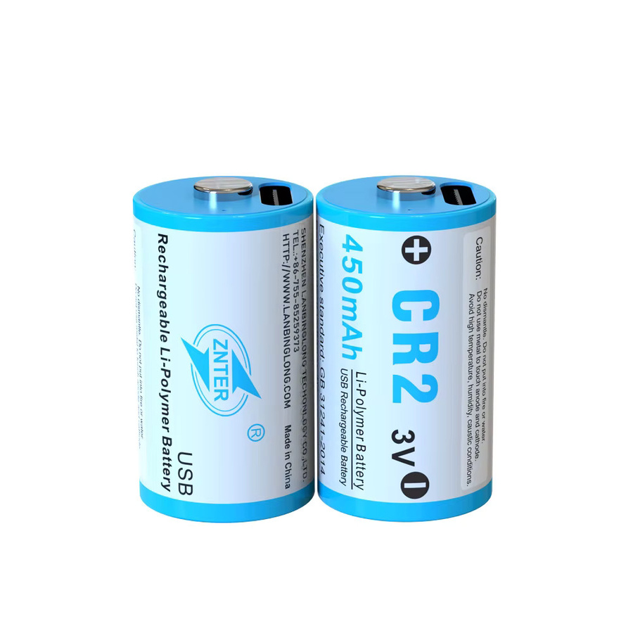 ZNTER CR2 Akku 3V wiederaufladbare Li-Polymer Batterie mit 450mAh und USB-Direktladung - Bild 2