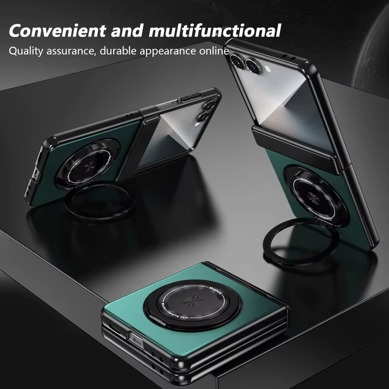 Sturzsichere Samsung Galaxy Z Flip Schutzhülle mit 360 Grad drehbarem Magnetring-Halter in Grün für Galaxy Z Flip 8 7 FE 6 5 4 - Bild 5