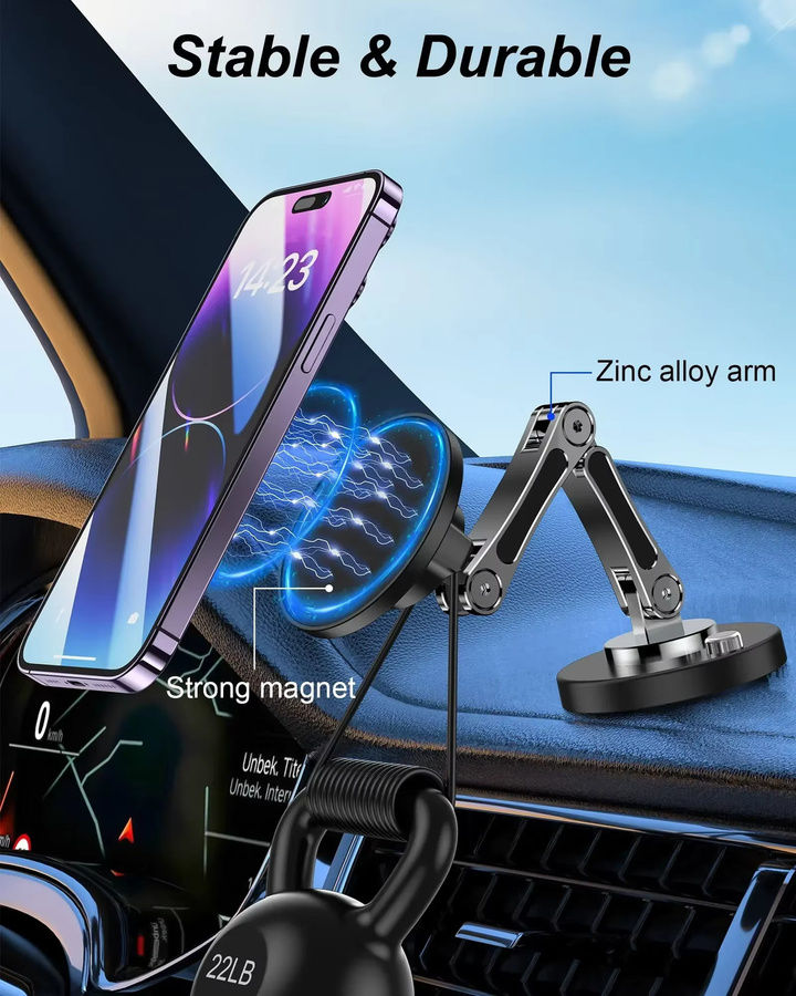 Magnetische Universal Auto Halterung aus Legierung für Dashboard und Smartphone in Schwarz - Bild 3
