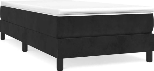 vidaXL Boxspringbett aus Samt in Schwarz, B/T/H: 100 x 200 x 203 cm - Bild 1
