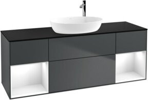 V&B Waschtischunterschrank Finion in Blau und Schwarz lackiert, Breite: 160 cm - Bild 1
