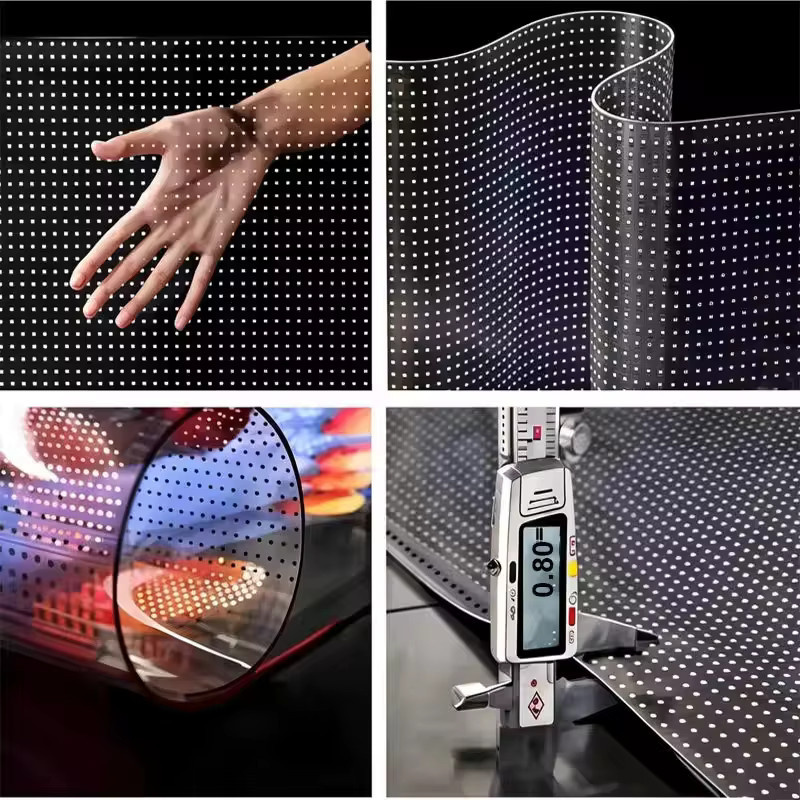 OUIO Ultradünner Flexibler Transparenter LED-Filmbildschirm Kristalldisplay-Panel für Werbung in Läden und Einkaufszentren - Bild 5
