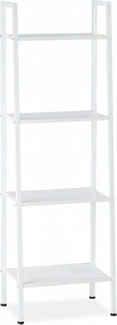 Relaxdays Standregal aus Metall und Spanplatte in Weiß mit 4 Ablagen, H x B x T: 136 x 44 x 31,5 cm - Bild 1