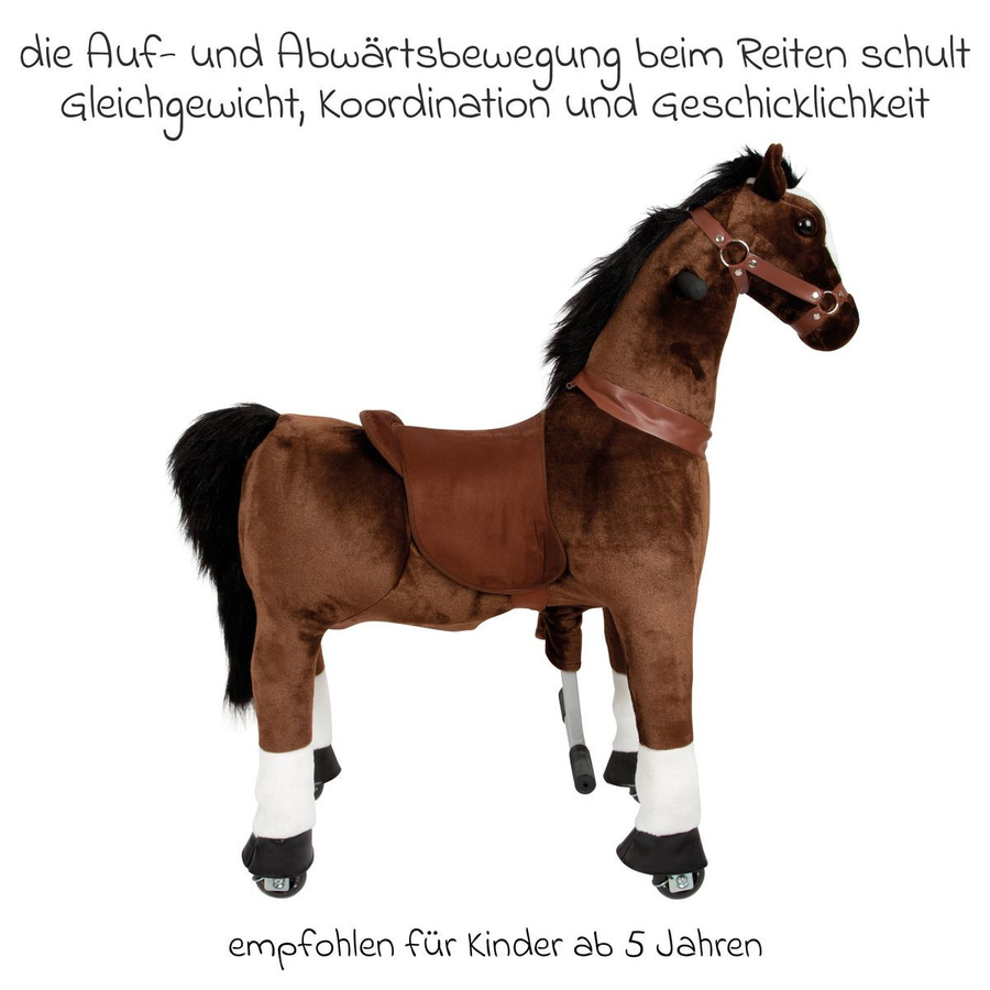 small foot Reitpferd aus Plüsch, mit Inline-Skates-Rollen, inkl. Sattel & Halfter, Braun, ab 5 Jahre - Bild 2