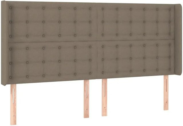 vidaXL LED Kopfteil in Taupe mit integrierter Beleuchtung und USB-Ladeport, Breite: 183 cm, Tiefe: 16 cm, Höhe: 118 cm bis 128 cm - Bild 1