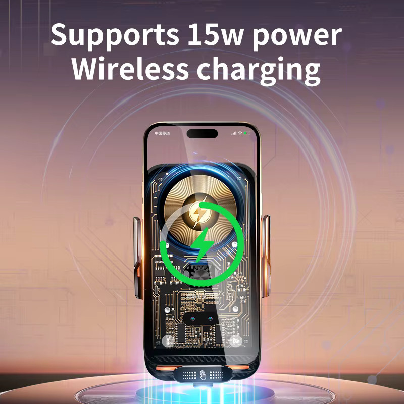 Universelle kabellose Autotelefonhalterung mit intelligenter Infrarot-Entlüftung und Ladefunktion in Schwarz für die Lüftungsschlitze - Bild 3
