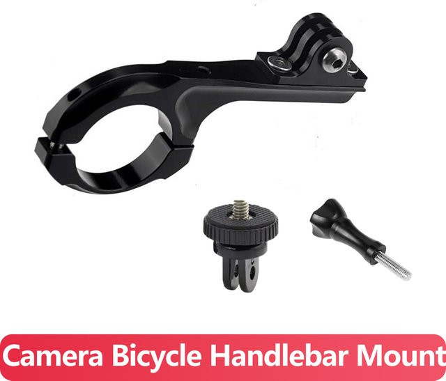 EXSKOF Aluminium Fahrrad Lenker Mount Adapter in Schwarz für GoPro Hero 13 12 11 10 9, SJCAM, AKASO, Insta360 und DJI OSMO Action Kameras - Bild 1