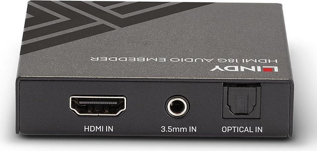 Lindy Audio-Embedder 38203 in Schwarz mit HDMI, 3,5 mm Klinke und optischem Anschluss - Bild 1