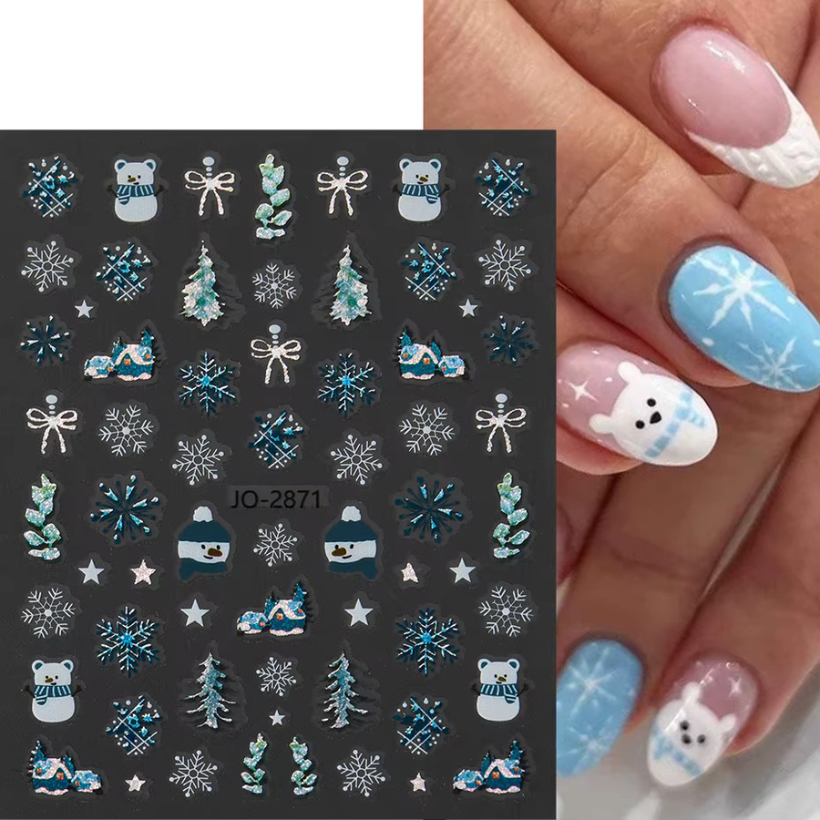 Full Beauty Nail Art Aufkleber, Blau Rosa, Glänzend, 3 Stück - Bild 2