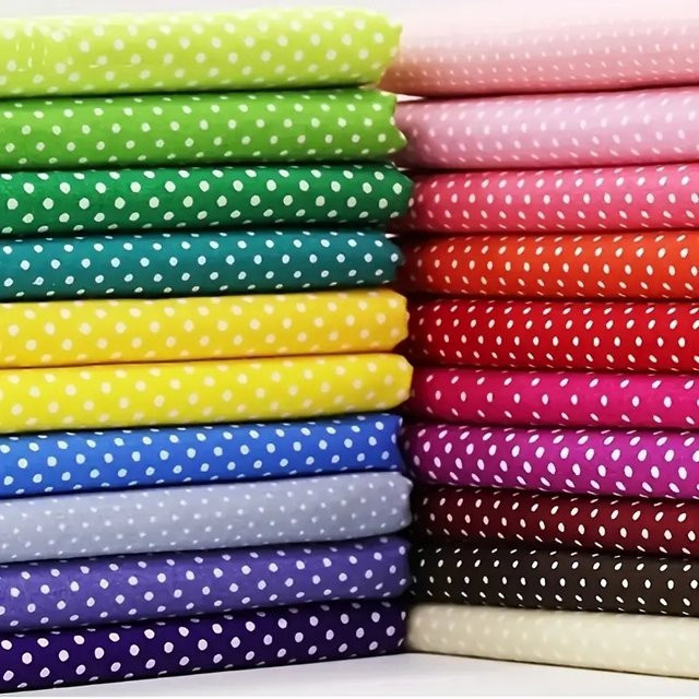 20er Set Polka Dot Baumwollmischung Stoff in Mehrfarbig für DIY, Nähen, Patchwork und Scrapbooking - Bild 1