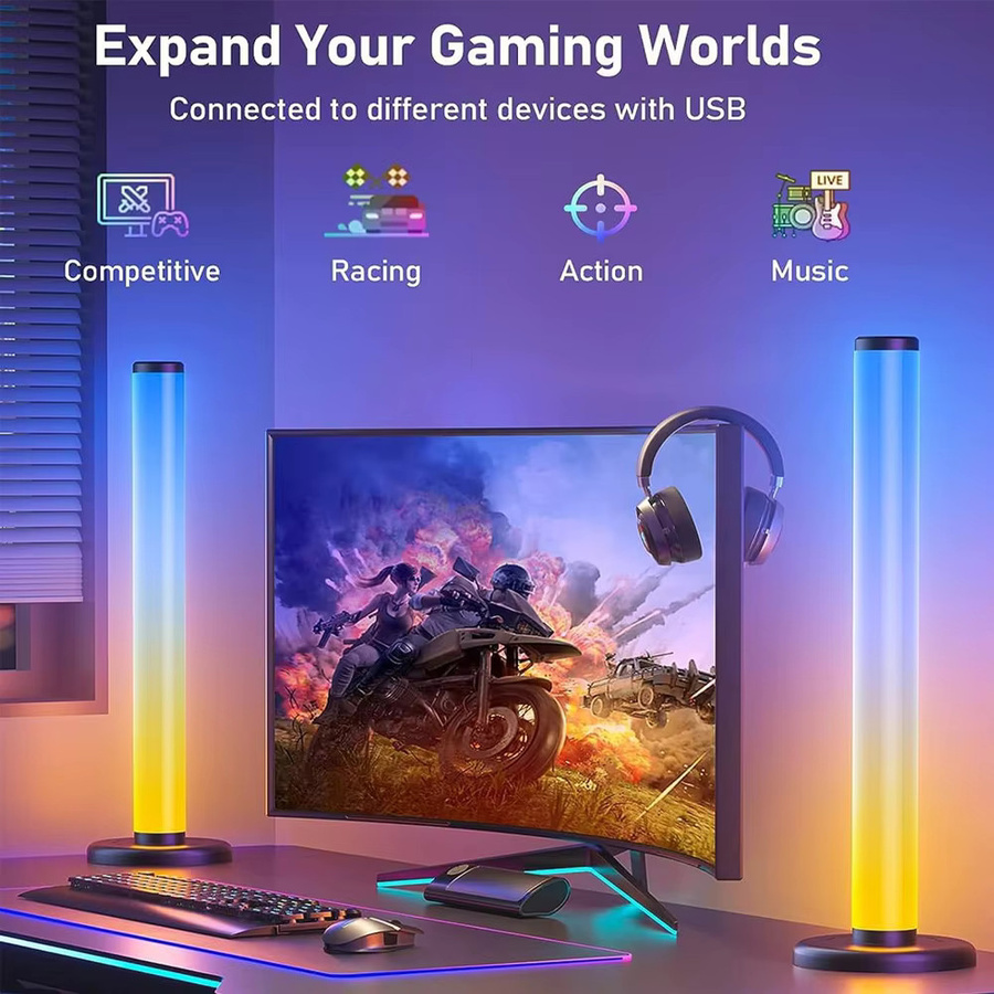 Bluetooth Smart RGB LED Lichtleiste mit Fernbedienung für TV-Hintergrundbeleuchtung und Gaming-Ambiente in Multicolour - Bild 5