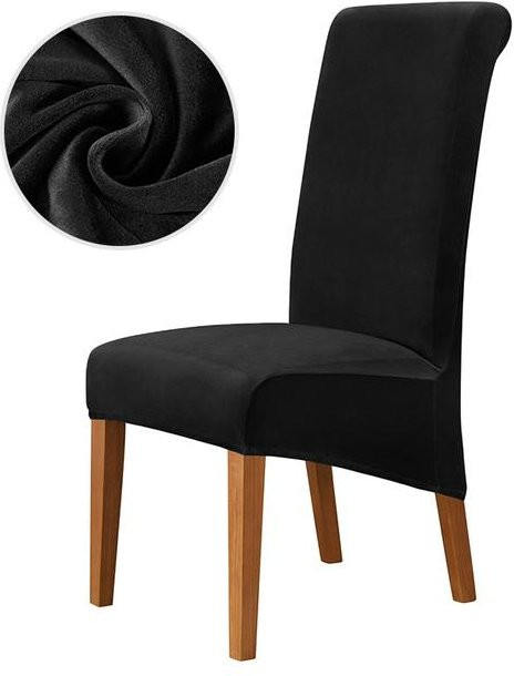 Yiran Furniture Samtstoff Esszimmerstuhlbezüge mit langer Rückenlehne, elastische Stretch Stuhlhussen für Küchenstühle, XL-Größe - Bild 1