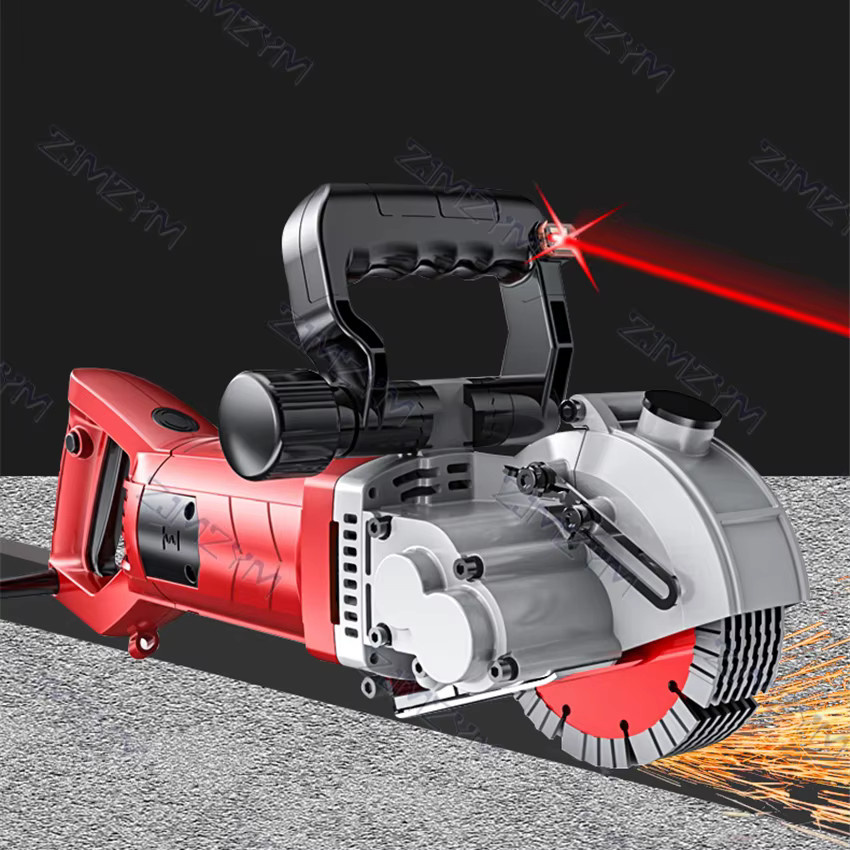 ZJMZYM KCJ-001 Handgeführter Elektrischer Wandfräser 220V Lasergeführte Schlitzmaschine für Ziegelwand und Beton in Rot - Bild 2