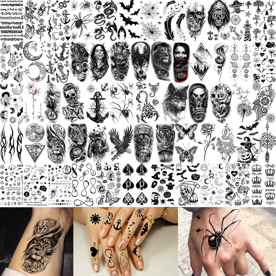 YURAN Temporäre Tattoos, 73 Stück, Unisex, wasserdicht - Bild 3
