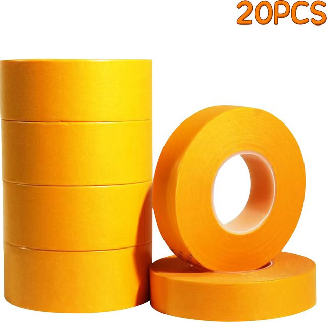 20 Rollen gelbes Abdeckband aus Papier für Malerarbeiten, Nageldesign und Dekoration - Bild 1