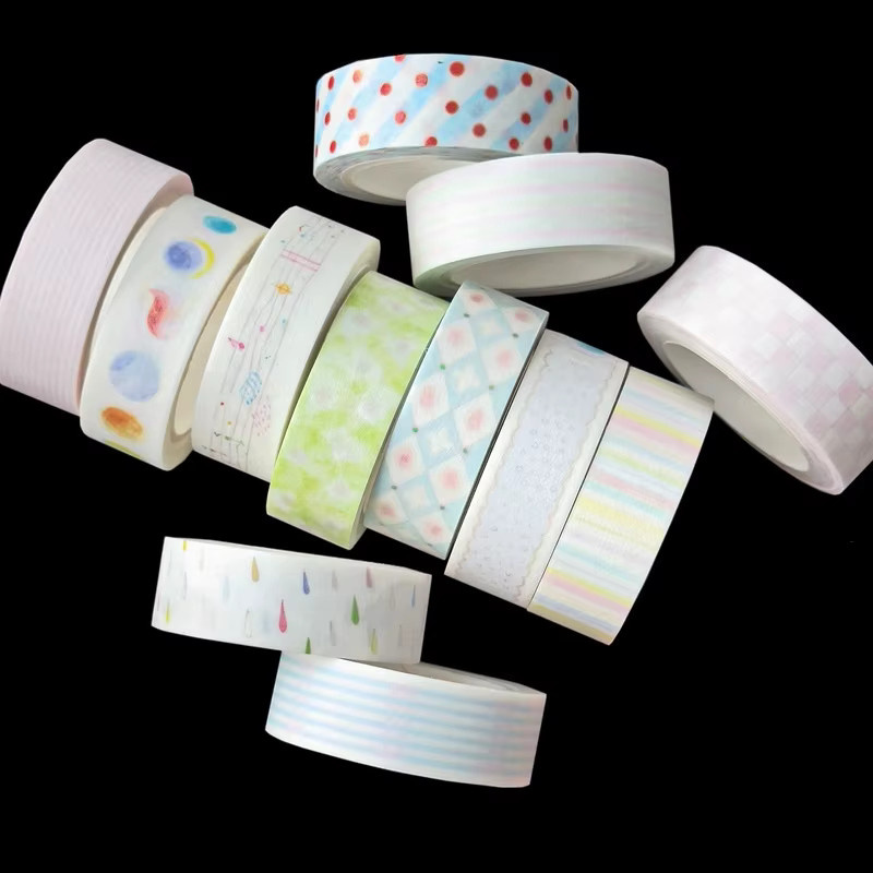 Agugu Washi-Papierband Light Fiber Series mit Sternzugstreifen in Pink und Multicolour - Bild 3
