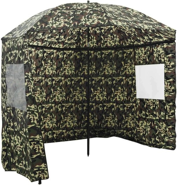 vidaXL Angel-Regenschirm Tarnung aus Oxford-Polyester, Mehrfarbig, B: 300 cm, T: 240 cm - Bild 1