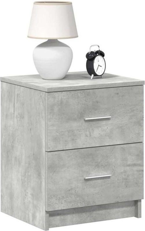 Vidaxl Set aus 2 modernen Nachttischen mit 2 Schubladen in Grau, B/T/H: 40 x 36 x 50 cm - Bild 1
