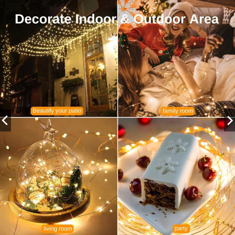 Feimefeiyou LED Lichterkette Warmweiß Wasserdicht für Outdoor Garten und Party Dekoration - Bild 6