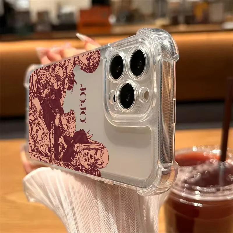 Potdemiel JoJo's Bizarre Adventure Anime Handyhülle für iPhone 11 bis 17 Pro Max und weitere Modelle, sturzsicher - Bild 3