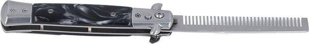 Koogeelife Switchblade Kamm, Edelstahl, Faltbarer Taschenkamm, Grau, Herren - Bild 1