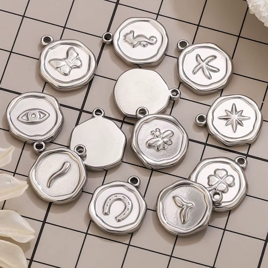 Elomia Charms Schmetterling Blume Seestern, Edelstahl, Silber, Unisex - Bild 2