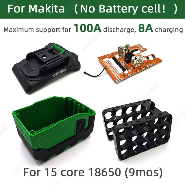 Hongsong Zhipu BMS Schutzplatine für 18650 Li-Ion Akku Packs, 100A High Power, 15 Core, kompatibel mit Makita - Bild 1