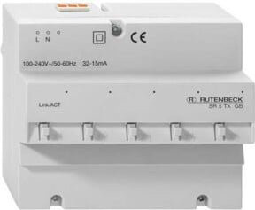 Rutenbeck SR 10TX GB Gigabit-Switch für REG Montage mit 10 Ethernet/LAN Anschlüssen in Grau und Weiß - Bild 1
