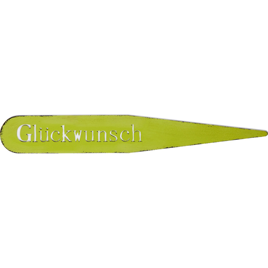 Grüner Deko-Stecker Glückwunsch aus Metall, Höhe: 21 cm - Bild 2