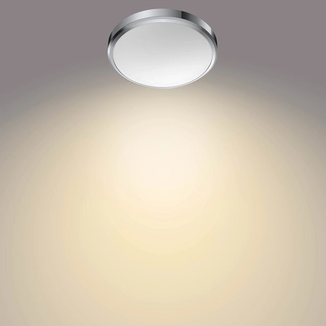Philips LED-Deckenleuchte Doris in Chrome mit 17 W und warmweißem Licht (2700 K), IP44 - Bild 1