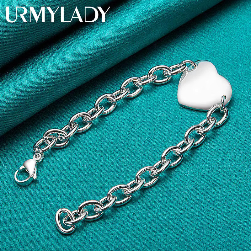URMYLADY Armband, Herz-Anhänger, 925 Silber, Damen - Bild 2
