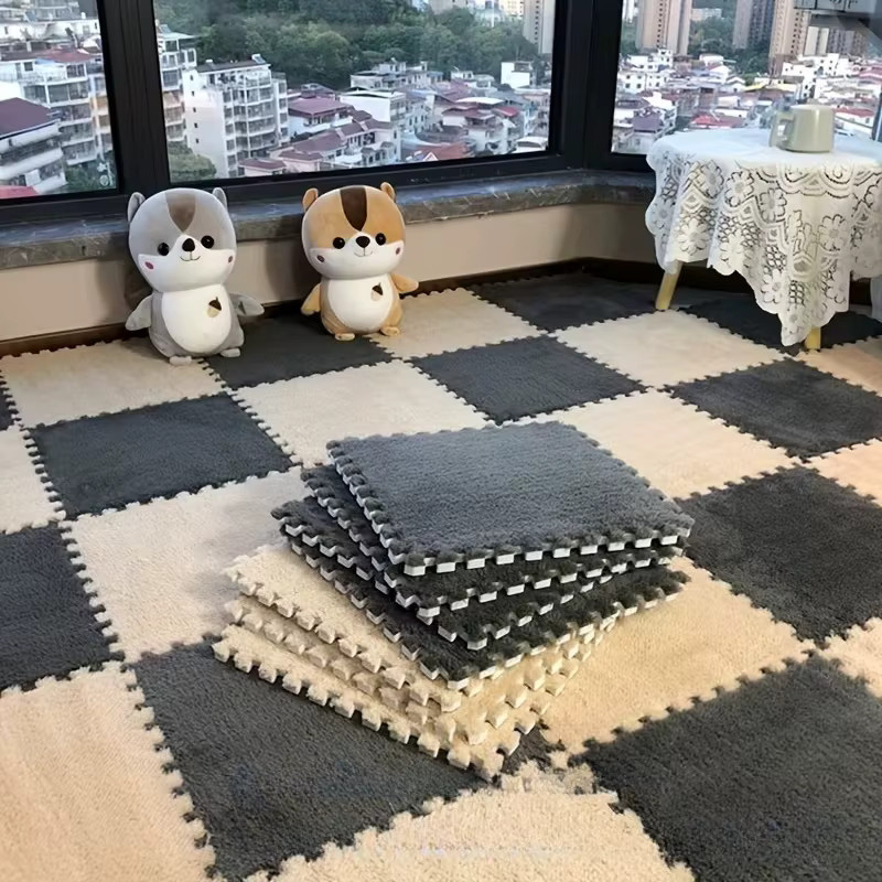 DHDH 16-teilige Baby-Spielmatte aus EVA-Schaumstoff in Pink, rutschfester und weicher Plüschteppich für Wohnzimmer und Schlafzimmer - Bild 2