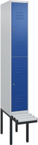 C+P Doppelstock-Spind Classic PLUS mit Sitzbank, 1 Abteil, Zylinderschloss, B/T/H: 212,0 x 30,0 x 81,5 cm - Bild 1