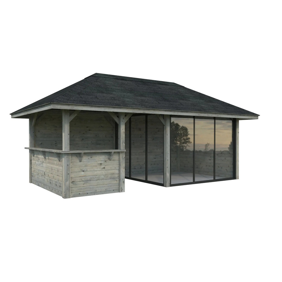 PALMAKO Pavillon Bianca Set 207 Slide aus Fichtenholz in Grau, B/H/T: 588 x 319 x 300 cm - Bild 2