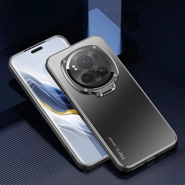 Stoßfeste Schutzhülle für Huawei Honor Magic 6 Pro und Honor Magic 6 in Schwarz mit Metall-Objektivschutz und matter Rückseite - Bild 1