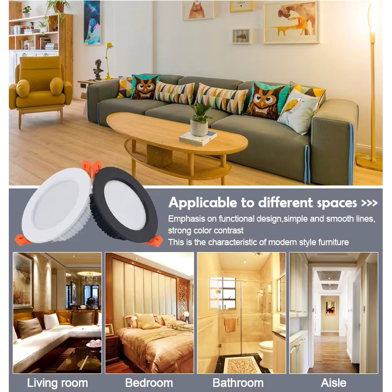 Teetealy LED-Downlight IP65 wasserdicht, runde Einbauleuchte in Weiß für Badezimmer und Küche - Bild 3