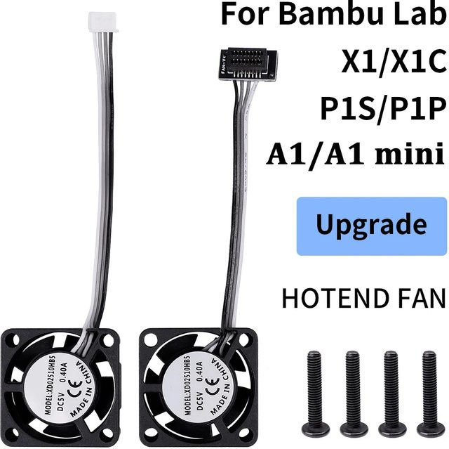 Bambu Lab 2510 Lüfter für Hotend-Kühlung inklusive Kabel für X1C, P1S, P1P, A1 und A1 Mini 3D-Drucker in Schwarz - Bild 1