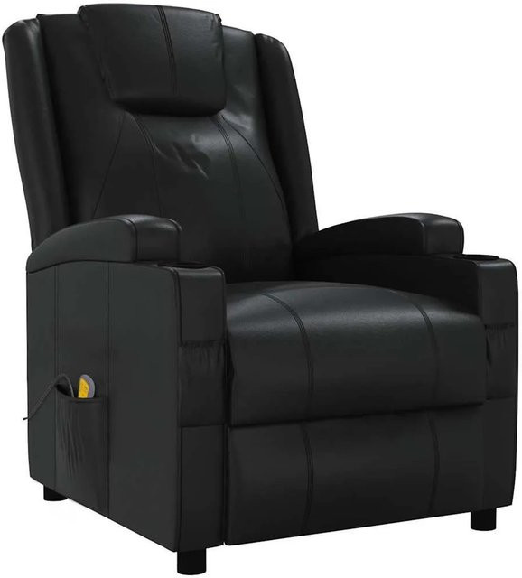 vidaXL Massagesessel in Schwarz aus Kunstleder mit Armlehnen - Bild 1