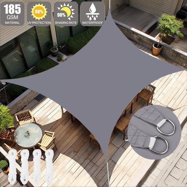 Wasserabweisendes Sonnensegel aus Polyester in Beige, rechteckig, B x T: 4 x 3 m mit 98 % UV-Schutz für deine Gartenterrasse oder deinen Pool - Bild 1