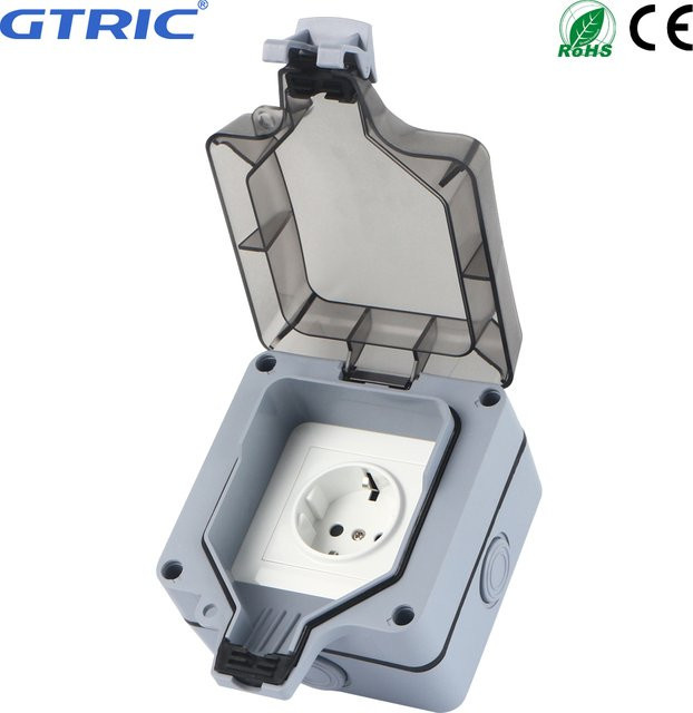 GTRIC Wasserdichter Außenstecker mit Schalter, IP66 staubdicht und wasserdicht, grau - Bild 1