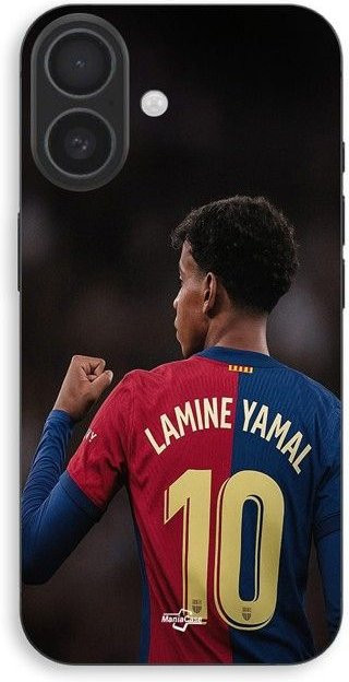 MANIACASE Silikon Handyhülle für iPhone 16 Plus FC Barcelona Schwarz Multicolour - Bild 1